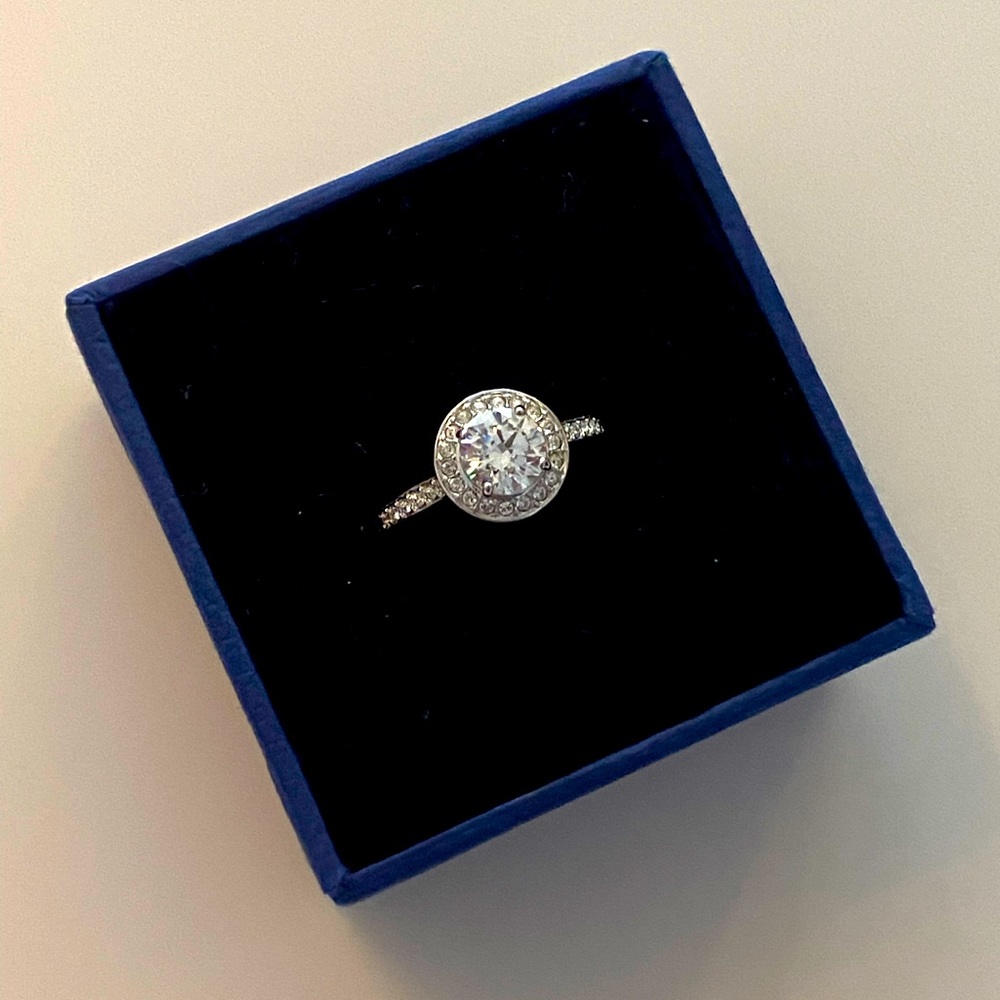 Swarovski CZ Halo Ring Size 5